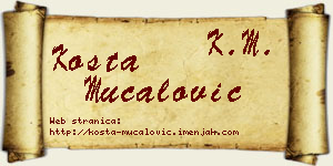Kosta Mučalović vizit kartica